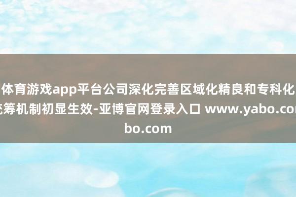 体育游戏app平台公司深化完善区域化精良和专科化统筹机制初显生效-亚博官网登录入口 www.yabo.com