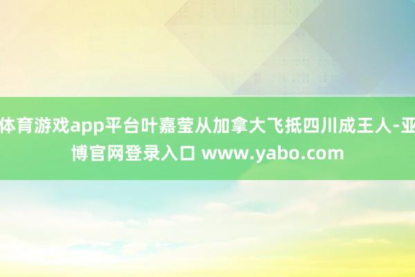 体育游戏app平台叶嘉莹从加拿大飞抵四川成王人-亚博官网登录入口 www.yabo.com