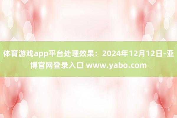 体育游戏app平台处理效果：2024年12月12日-亚博官网登录入口 www.yabo.com