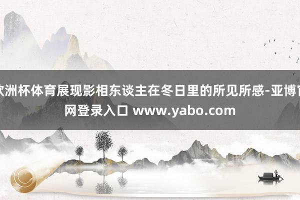 欧洲杯体育展现影相东谈主在冬日里的所见所感-亚博官网登录入口 www.yabo.com